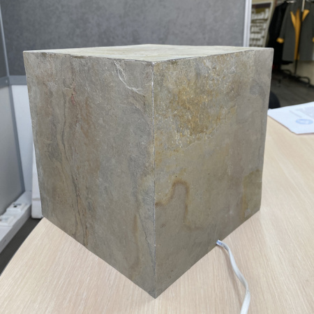 Световой куб 20см с каменным шпоном